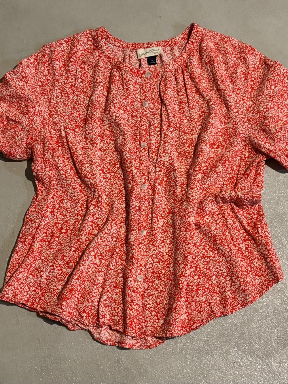 Universal Thread Red Floral Button-Front Blouse
